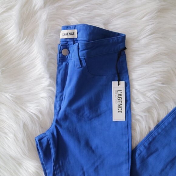 NWT L'Agence Blue Jeans Size 25 High Rise Distressed Margot Skinny - Picture 4 of 8